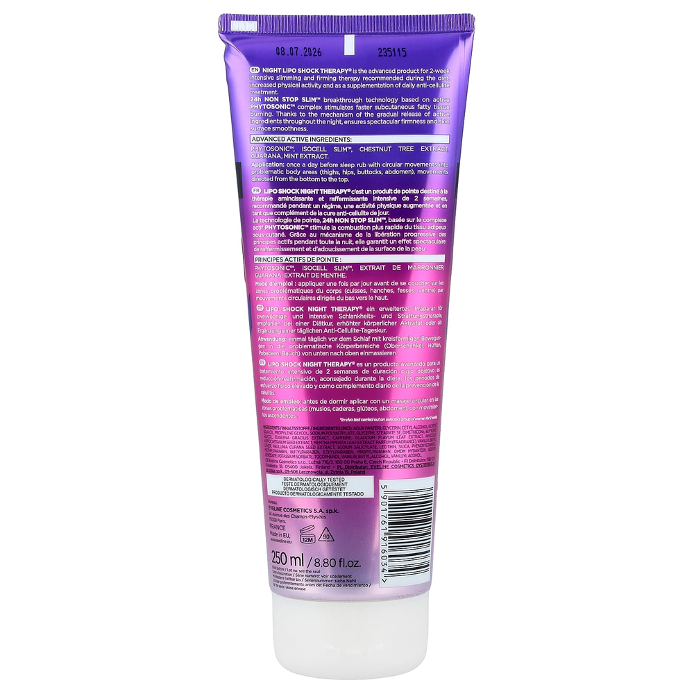 Eveline Cosmetics, Slim Extreme 4D, суперконцентрированная антицеллюлитная ночная сыворотка, 250 мл (8,8 жидк. унции)