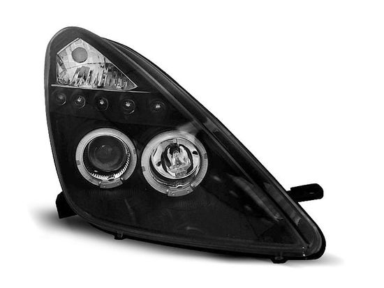 Передние фары angel eyes black для Toyota Celica T23
