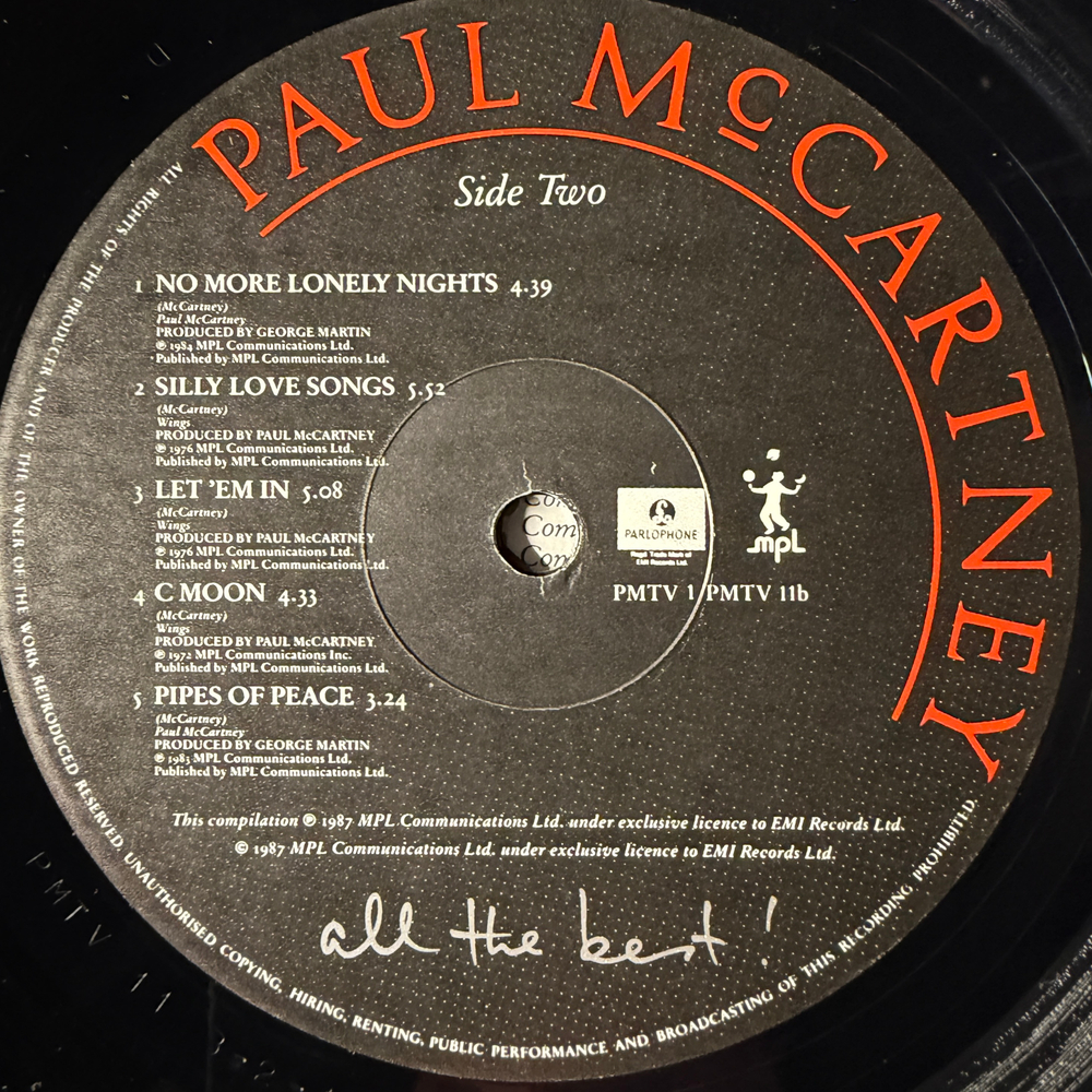 Paul McCartney ‎– All The Best 2LP (Англия 1987г.)