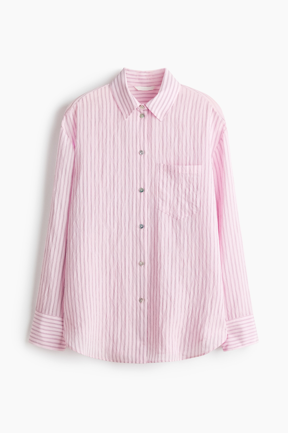 Рубашка оверсайз — Светло-бежевый/в полоску - H&M