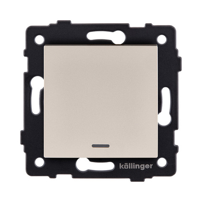 Выключатель 1-клавишный 10А/250В с LED подсветкой, золотой Kollinger REA-S-002GD для Aspekt, Eleganz, Reflex