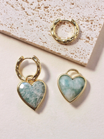 Серьги сердечки из амазонита