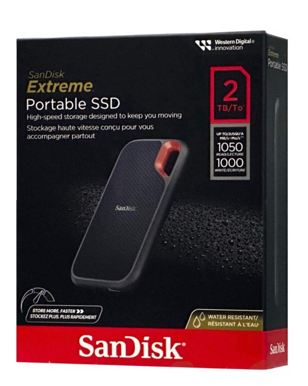 Внешний жесткий диск 2TB SanDisk Extreme Portable SSD 1050 Mb/s (SDSSDE61-2T00-G25) черный