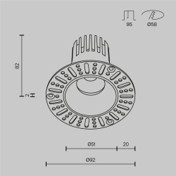 Встраиваемый светильник Technical DL124-10W-2.7K-TRS-B
