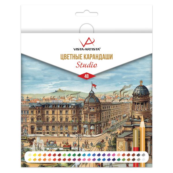 Цветные карандаши набор заточенный 4х48 цв, Vista-Artista Studio VACPS-48