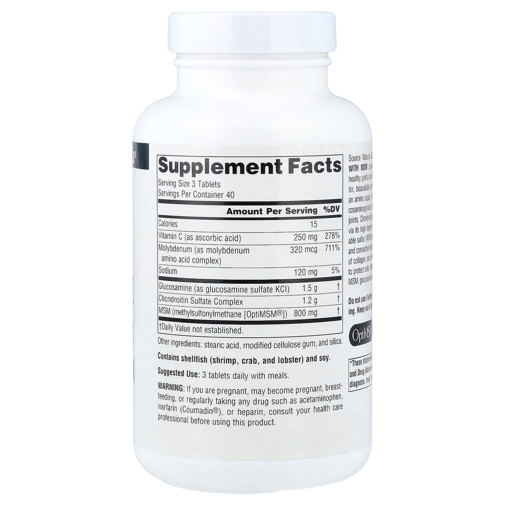Source Naturals, комплекс с глюкозамином, хондроитином и МСМ, 120 таблеток