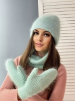 шапка снуд и варежки набор 3 в 1