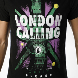 Мужское теннисное поло Quiet Please London Calling T-Shirt Men - Black, Multicoloured