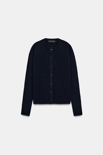 ZARA КАРДИГАН ИЗ 100% ШЕРСТИ, МОРСКОЙ СИНИЙ