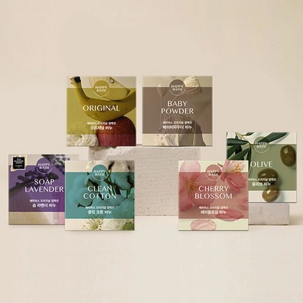 Мыло для лица и тела с экстрактом оливы Happy Bath Original Collection Olive Bar Soap, 90г