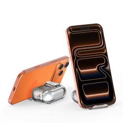 Чехол серый тонированный с магнитным замком для наушников AirPods Pro 3, серия PECR Series Case, в комплекте с карабином