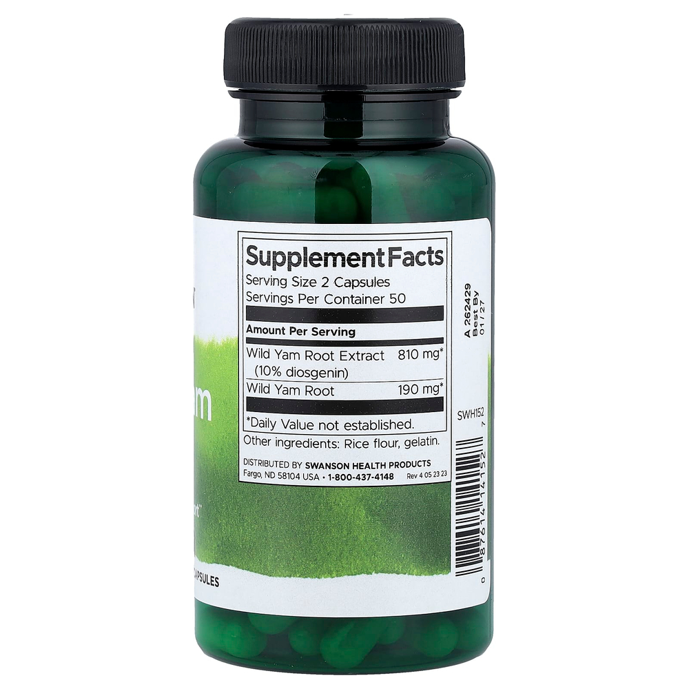 Swanson Vitamins, Корень дикого ямса, 100 капсул