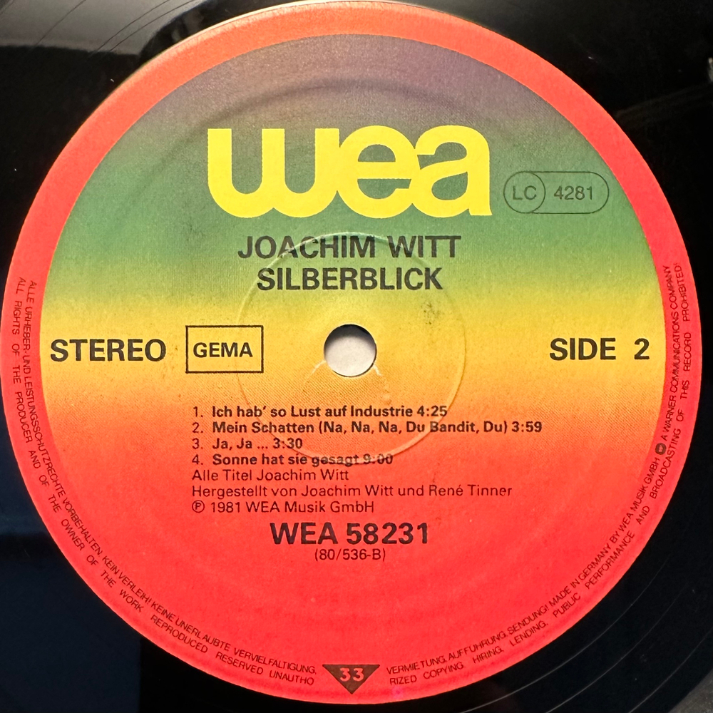 Joachim Witt - Silberblick (Германия 1980г.)