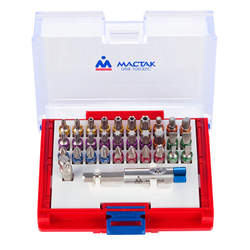 Набор вставок (бит) 1/4", TORX, HEX, Pozidriv, Phillips, Slotted, 32 предмета МАСТАК 058-10032C