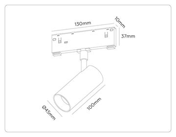 Трековый акцентный светильник DIP-3CCT 12W 3000K-6000K GL2304 белый Magnetic standard 48V 10mm Ambrella