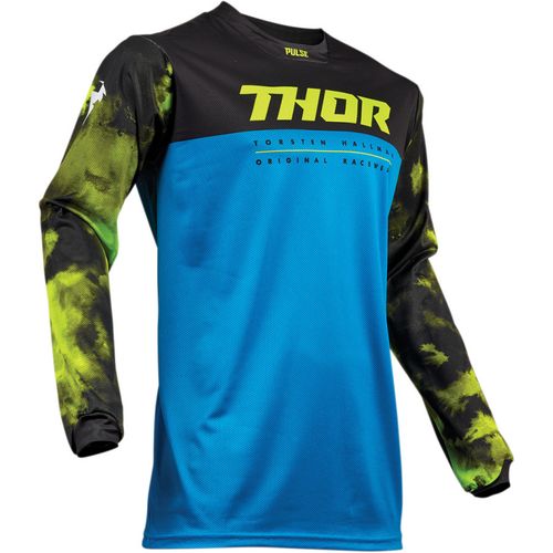 Купить Джерси Кроссовое Thor Pulse Air Acid / Детская / Черно-голубой