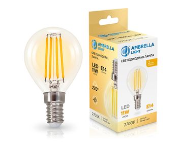 Светодиодная лампа Шар Filament LED P45 11W E14 2700K 220-240V 451133 Bulbing Ambrella