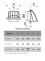 Выход стенной КФВ фланец D150/160 обр.клапан 190х190 ASA коричневый ERA
