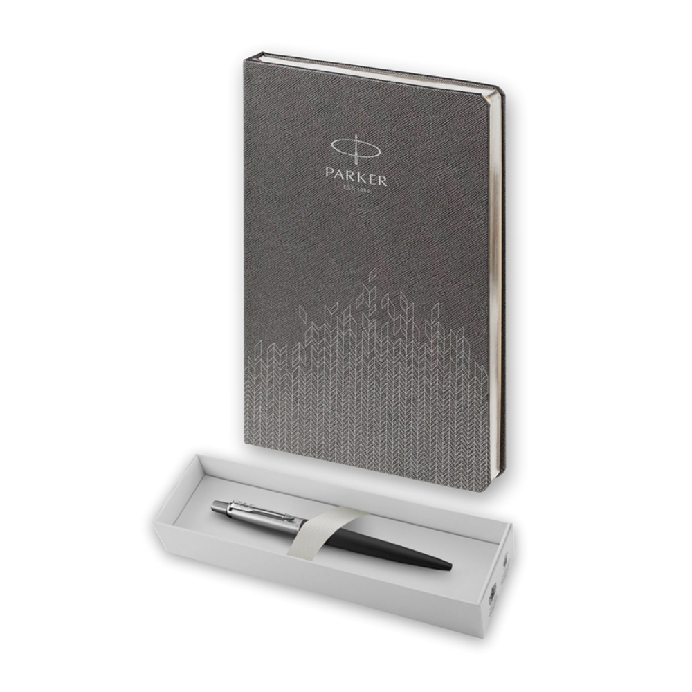 Подарочный набор: Шариковая ручка Parker Jotter + ежедневник, серый