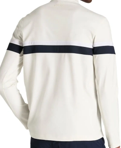 Мужская теннисная футболка с длинным рукавом Wilson Elevate Performance Half-Zip Longsleeve - sandrift/classic navy