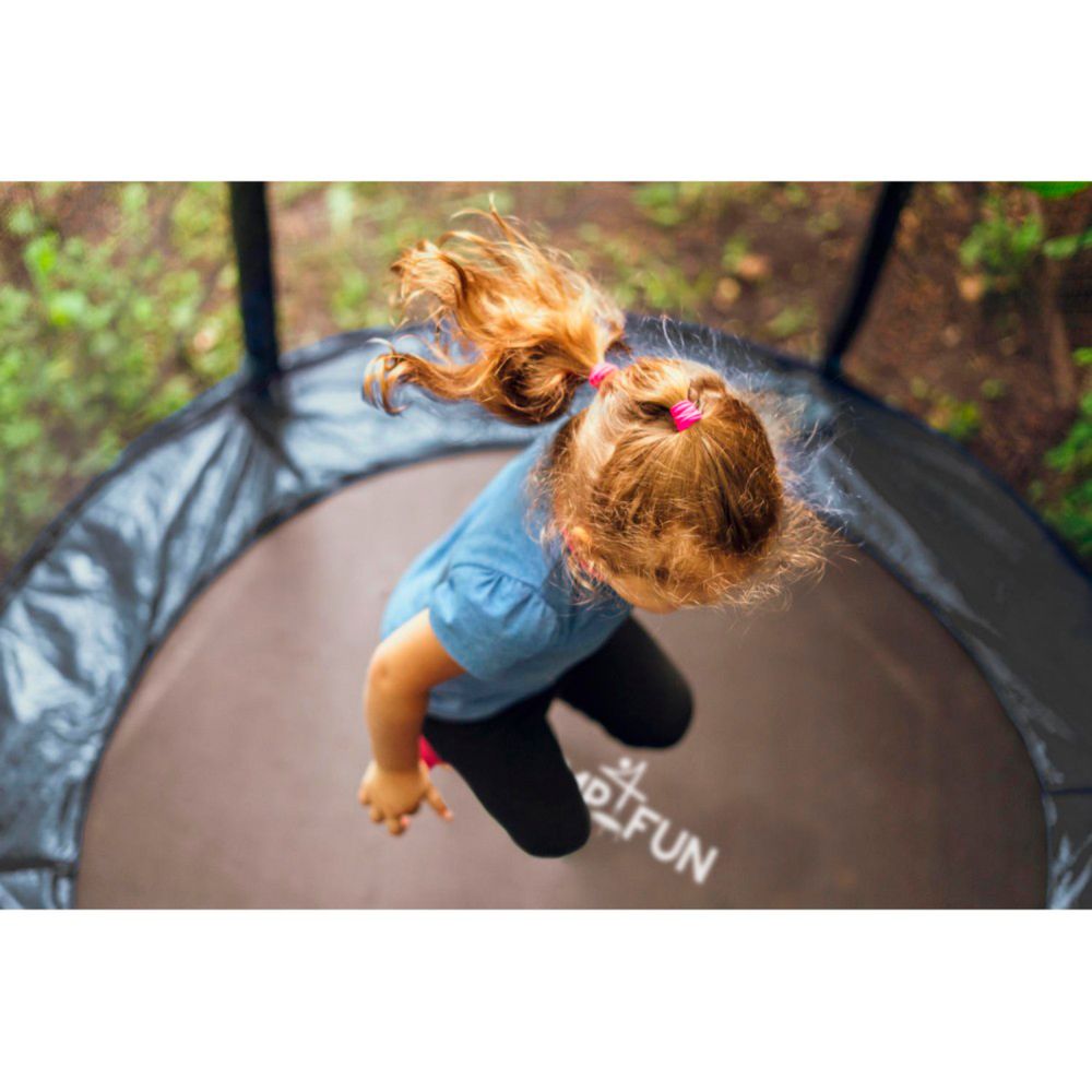 Батут с защитной сеткой DFC JUMP4FUN 6 ft черный с лестницей