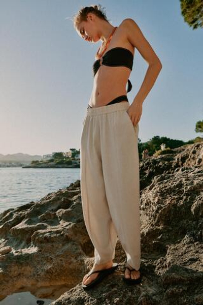 БРЮКИ BARREL ИЗ ЛЬНА — ZARA