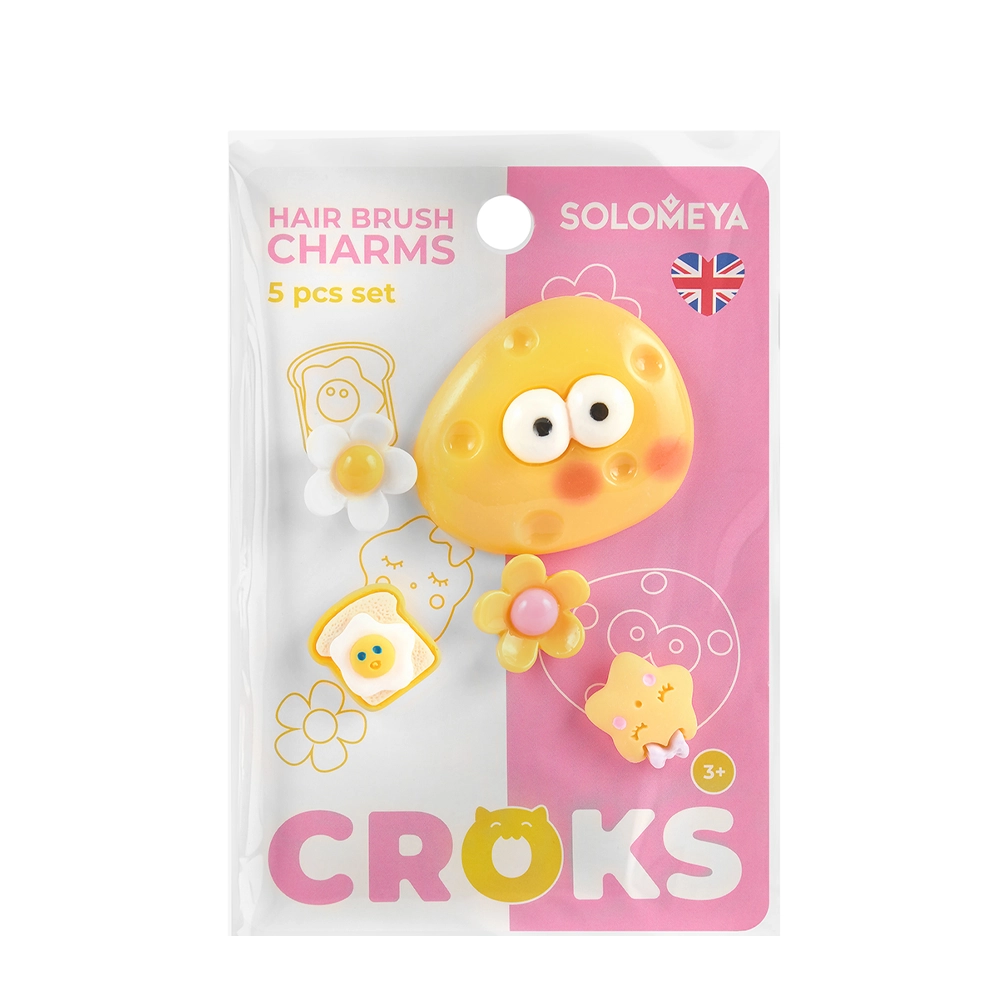 SOLOMEYA Набор украшений для расчески, Летнее настроение/Set of charms for hair brush, 5шт.