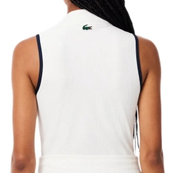 Женский топ теннисный Lacoste Ultra Dry Badge Accent Tennis Heritage - white/navy blue
