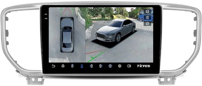 Магнитола для KIA Sportage 4 2018-2022 (без штатной КЗВ) - Teyes CC3-2K-360 на Android 10, Быстрая, 2K QLED, CarPlay, 4G SIM-слот, 4 камеры в комплекте