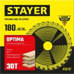 STAYER Ø 180 X 20 ММ, 30T, ДИСК ПИЛЬНЫЙ ПО ДЕРЕВУ 3681-180-20-30