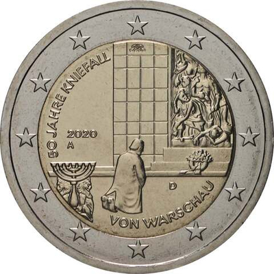 ГЕРМАНИЯ, 2020, 2 ЕВРО (МОНЕТНЫЙ ДВОР "А") [UNC] [БИМЕТАЛЛ]