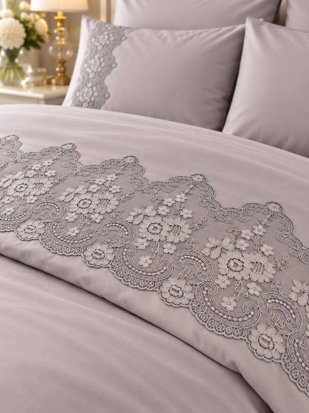Gelin Home КПБ 6 пр. OLGA серый цвет пододеяльник 200*220, простынь 240*260, наволочки 50*70 2шт, декоративные наволочки 50*70 2шт GLNN506 — фото 3