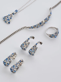Браслет Россыпь из голубых камней Swarovski