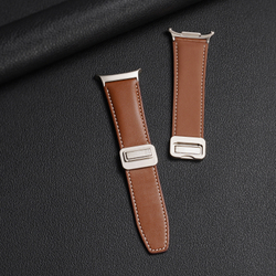 Ремешок из натуральной кожи коричневого цвета от Dux Ducis для смарт часов Samsung Watch Ultra 47MM, серия YA Series