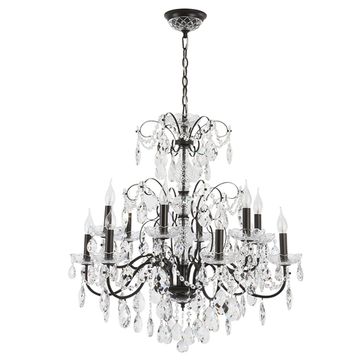 Хрустальная подвесная люстра Е14 Odelis SP12 Brown коричневый Crystal Lux