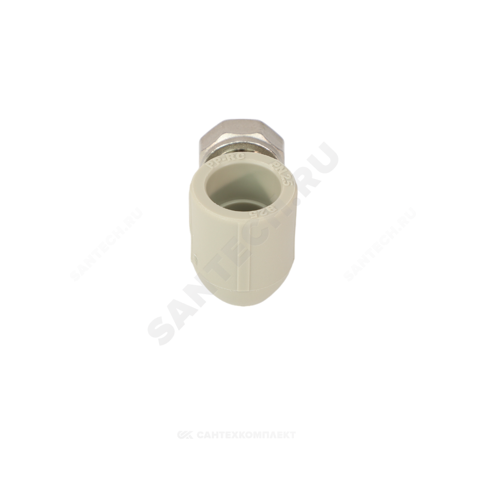 Угольник PP-R комбинированный серый Дн 20х1/2" с накидной гайкой VALFEX 10138020Г