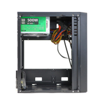 Корпус BaseTech M3404, БП:500W, mATX, чёрный, 2xUSB2, 1xUSB3 (BT-M3404-500W-B)