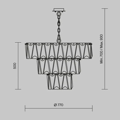 Подвесной светильник Пунтес / Puntes E14х18, MOD043PL-18G. TM Maytoni