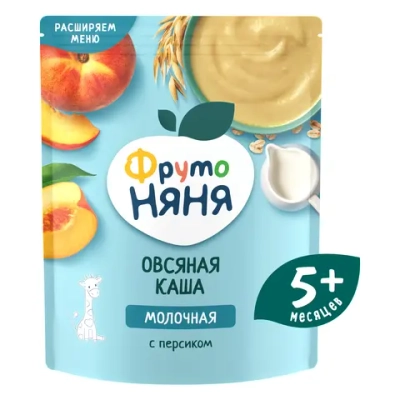 Каша Фрутоняня молочная Овсяная с персиком 200г с 5 месяцев