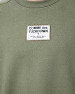 COMME DES FUCKDOWN ТОЛСТОВКА ЗЕЛЕНАЯ С НАШИВКОЙ В ВИДЕ ЛОГОТИПА БРЕНДА