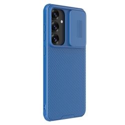 Чехол синего цвета с защитной шторкой для камеры от Nillkin на Samsung Galaxy S25+ Плюс, серия CamShield Pro Case