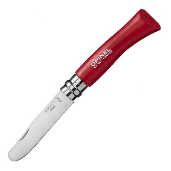 Складной нож Opinel №7 My First Opinel, красный, блистер, 001970 c клинком из стали Sandvik™ 12С27