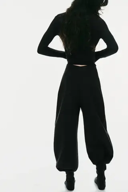 ZARA БРЮКИ BALLOON С ВЫСОКОЙ ПОСАДКОЙ, ЧЕРНЫЙ