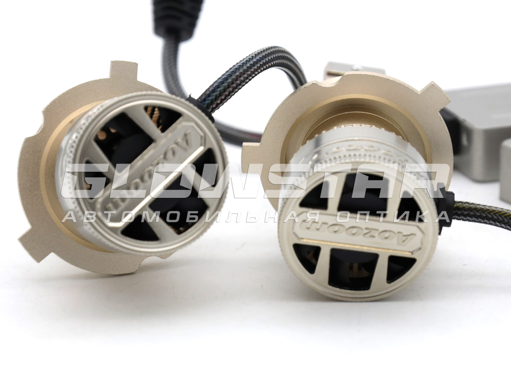Светодиодные лампы Aozoom P6 H4 с вентилятором, 12V 55W 6000Lm (комплект, 2шт)