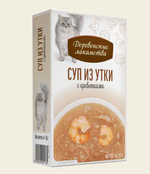 ДЕРЕВЕНСКИЕ ЛАКОМСТВА Влажное лакомство для кошек, суп из утки с креветкой 0,035 кг