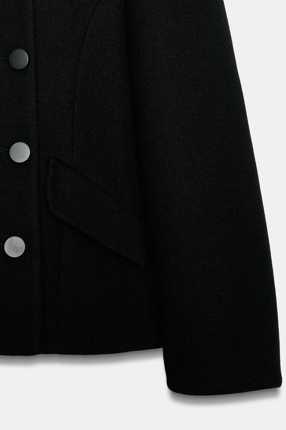 ZARA КОРОТКОЕ ШЕРСТЯНОЕ ПАЛЬТО — ZW COLLECTION, ЧЕРНЫЙ