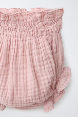 ZARA КРУЖЕВНЫЕ ТРУСЫ С ТЕКСТУРОЙ, РОЗОВЫЙ