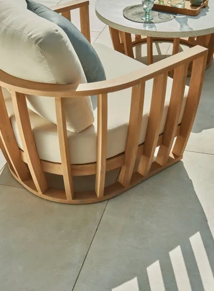Комплект уличной мебели Woodland из массива эвкалипта, диван, 2 кресла, столик