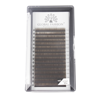Набор ленточных ресниц Global Fashion Premium Lashes микс (7-13 мм) L 0.07, чёрный