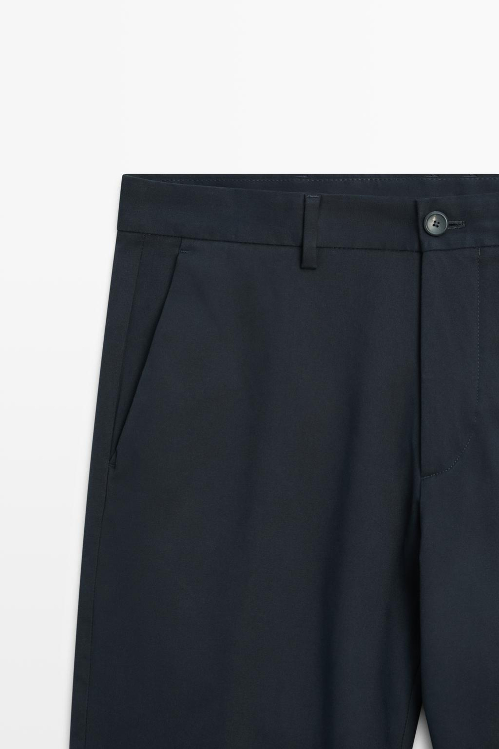 Massimo Dutti Зауженные брюки из смесового хлопка, темно-синий
